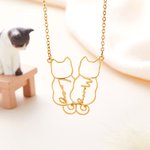 Personalisierte Silhouette Halskette mit Haustier-Anhänger und Namen Geburtstag Geschenk für Hund und Katze Haustier Liebhaber