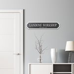 Spersonalizowany akrylowy znak uliczny w stylu vintage z tekstem Warsztat Ściana Ogród Dekoracja Gratulacje Prezent dla przyjaciół rodziny