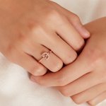 Personalised Gemstone Setting Twig Leaves Initial Ring Engagement Bridal Anniversary Birthday for Her