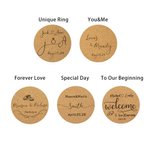 Henkilökohtainen sarja 10 uudelleenkäytettävää häät Favor Cork Coasters parin nimellä ja päivämäärällä Bridal Shower -lahja vastanaineille