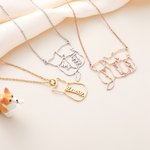 Personalisierte Silhouette Halskette mit Haustier-Anhänger und Namen Geburtstag Geschenk für Hund und Katze Haustier Liebhaber