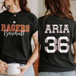 Maglietta personalizzata a tema baseball 100% cotone per bambini adulti con nome e numero Regalo di compleanno per gli amanti del baseball