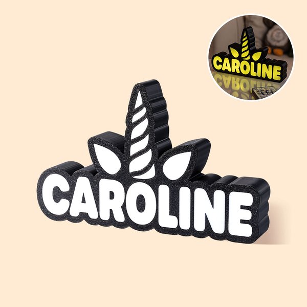 Personalised 3D Printing Fantasy Unicorn Name Sign LED Night Lamp Bedroom Nursery Desk Decoration Birthday Gift for Kids