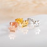 Boucles d'Oreilles Unisexes Personnalisées avec Texte Gravé sur Patte Animale Cadeau Anniversaire Souvenir pour Amoureux d'Animal de Compagnie