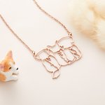 Personalisierte Silhouette Halskette mit Haustier-Anhänger und Namen Geburtstag Geschenk für Hund und Katze Haustier Liebhaber