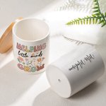 Gepersonaliseerde Helping Little Minds Groeien Keramische Plant Pot met Naam en Bamboe Base Teacher Waardering Terug naar School Gift voor leerkrachte