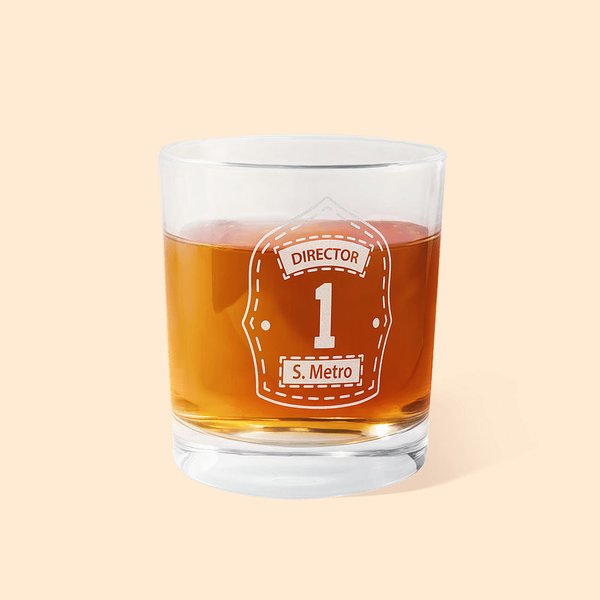 Vaso de Whisky de 10oz con Escudo de Casco de Bombero Personalizado Grabado con Número de Rango y Texto Regalo de Cumpleaños y Agradecimiento para Bom