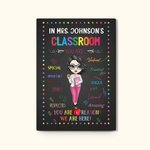 Personalisierte Cartoon Frau Leinwand Gemälde mit Namen Klassenzimmer Dekor Lehrer Tag Anerkennung Geschenk für Lehrer