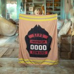 Personalized Fire Helmet Shield Maltese Cross Design Firefighter Soft Throw Blanket with Text Birthday Appreciation Gift for Firemen