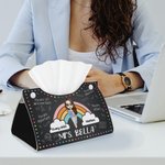 Caja de pañuelos plegable personalizada Every Child Matters Dots Rainbow con nombre y botón a presión Regalo de agradecimiento de vuelta al cole para 