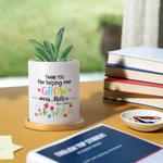 Personalisierte Danke für die Hilfe mir wachsen Floral Name Keramik Blumentopf mit Bambus Tablett Teacher's Day zurück zu Schule Geschenk für Lehrer