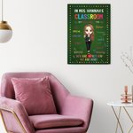 Personalisierte Cartoon Frau Leinwand Gemälde mit Namen Klassenzimmer Dekor Lehrer Tag Anerkennung Geschenk für Lehrer
