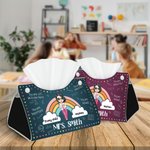 Caja de pañuelos plegable personalizada Every Child Matters Dots Rainbow con nombre y botón a presión Regalo de agradecimiento de vuelta al cole para 