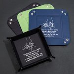 Personalised You Coming Home Is The Best of Our Day Leather Catchall Snap Tray with Holding Hand Deisgn Father's Day Birthday Gift for Dad