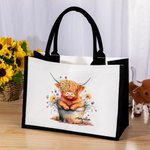 Sac en Toile Personnalisé avec Nom Sac de Shopping à Grande Capacité Cadeau Anniversaire pour Ami Famille