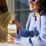 Verre Givré 591ml Personnalisé avec Nom Motif d'Été Gobelet avec Couvercle en Bambou et Paille Cadeau d'Anniversaire Vacances pour Famille