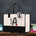 Gepersonaliseerde grote capaciteit Pencil Apple Notebook Initial Tote Bag met naam Teacher Waardering terug naar school Gift voor leerkracht