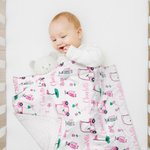 Personalized Cute Pink Golf Soft Baby Throw Blanket with Name Skin-friendly Birthday Baby Shower Gift for Newborn Baby