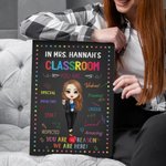 Personalisierte Cartoon Frau Leinwand Gemälde mit Namen Klassenzimmer Dekor Lehrer Tag Anerkennung Geschenk für Lehrer