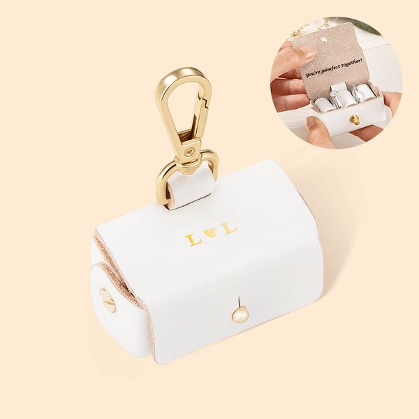 Anillo de boda de cuero personalizado bolsa de portador de collar de perro con texto grabado propuesta de compromiso de regalo de fiesta de boda para 
