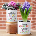 Personalisierte Danke für die Hilfe mir wachsen Floral Name Keramik Blumentopf mit Bambus Tablett Teacher's Day zurück zu Schule Geschenk für Lehrer