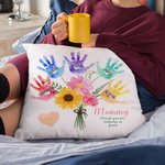 Personalizzato multicolore Bouquet di impronte floreali con 1-8 nomi Regalo di compleanno per la mamma