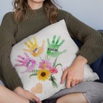 Personalizzato multicolore Bouquet di impronte floreali con 1-8 nomi Regalo di compleanno per la mamma