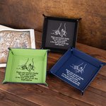 Personalised You Coming Home Is The Best of Our Day Leather Catchall Snap Tray with Holding Hand Deisgn Father's Day Birthday Gift for Dad