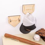 Personalized Softball Baseball Wooden Hat Hook with Engraved Name Birthday Gift for Athletes Sports Lover