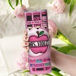 Lápiz de manzana rosa personalizado en 3D Teach Love Inspire Vaso fino de 20 onzas con nombre en reconocimiento al profesor Regalo de vuelta al cole p