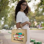 Gepersonaliseerde Schattige Potlood Appel Liniaal Tumbler Jute Tote Tas met Naam Grote Capaciteit Teacher's Day Waardering Terug naar School Gift voor Leraar