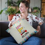 Personalized Pencil Apple Notebook Teacher Throw Pillow with Initial and Name Teacher Appreciation Back to School Gift for Teacher