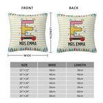 Personalized Pencil Apple Notebook Teacher Throw Pillow with Initial and Name Teacher Appreciation Back to School Gift for Teacher