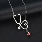Personligt stetoskophalsband med hjärtfödelsesten Medicinsk student Graduation Appreciation Gift för läkare sjuksköterska