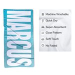 Personalised Premium Super Absorbent Quick Dry Soft Beach Towel with Name Multi-Colour Beach Accessories Birthday Gift for Family Friend