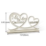 Personalized Wooden Two Hearts Table Decoration Sign with Name and Date for Wedding Anniversary Gift for Couple