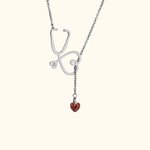 Personligt stetoskophalsband med hjärtfödelsesten Medicinsk student Graduation Appreciation Gift för läkare sjuksköterska