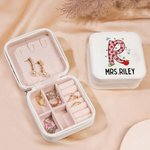 Personalisierte Graffiti Bleistift Apple Portable Schmuck-Box mit Namen Initial Teacher's Day Wertschätzung Geschenk für Lehrer
