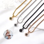 Personlig fotoprojeksjonsboks kjede halskjede Curb Link armbånd Bursdag Valentinsdag gave til menn