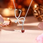 Personligt stetoskophalsband med hjärtfödelsesten Medicinsk student Graduation Appreciation Gift för läkare sjuksköterska