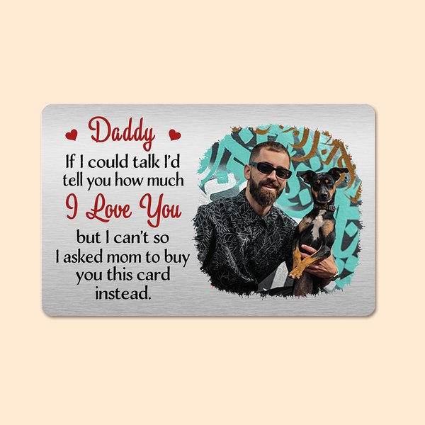 Carte de Vœux Personnalisée avec Titre et Photo Cadeau Remerciement Fête des Pères pour Homme Amoureux de Chien