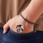 Personlig fotoprojeksjonsboks kjede halskjede Curb Link armbånd Bursdag Valentinsdag gave til menn
