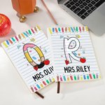 Personalizado lápiz de color Graffiti Papelería Bloc de notas con nombre Inicial Día del Maestro Back to School Regalo para el profesor
