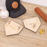 Personalized Softball Baseball Wooden Hat Hook with Engraved Name Birthday Gift for Athletes Sports Lover