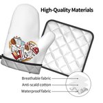 Set de guantes y agarradores de olla personalizados con texto y lazo para colgar para los amantes de la cocina