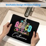 Alfombrilla de ratón personalizada Retro ABCD Teacher Tour con personaje de dibujos animados y nombre Agradecimiento Regalo de vuelta al cole para el 