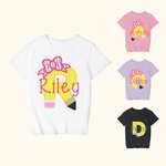 Personalized 100% Cotton Cute Bow Pencil Initial Kid T-shirt with Name Back to School First Day of School Gift for Boys Girls Kids