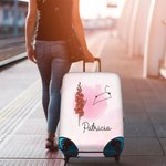Personalizzato A Girl Who Really Loved Traveling Birth Flower Constellation Luggage Cover Fits 18-32 Inches Suitcase Birthday Gift for Her