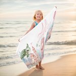 Spersonalizowany ręcznik plażowy z figurką syrenki z morskiego świata Szybkoschnący chłonny ręcznik plażowy z imieniem Akcesoria plażowe Prezent dla dziewczynek
