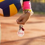 Personalized Sport Theme Volleyball Tassel Acrylic Keychain Bag Charm with Name Set of 2 Birthday Team Gift for Volleyball Lovers